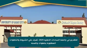 للتقديم في جامعة السادات الأهلية 2025: تعرف على الشروط والخطوات المطلوبة بخطوات واضحة